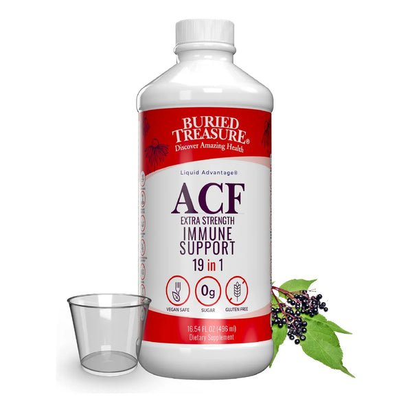 ACF Apoyo Inmunológico Extra Fuerte 16 Onzas Con Vitaminas Y Hierbas Suplemento Líquido