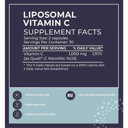 Vitamina C Liposomal 60 Cápsulas Potente Apoyo Inmunológico Máxima Absorción
