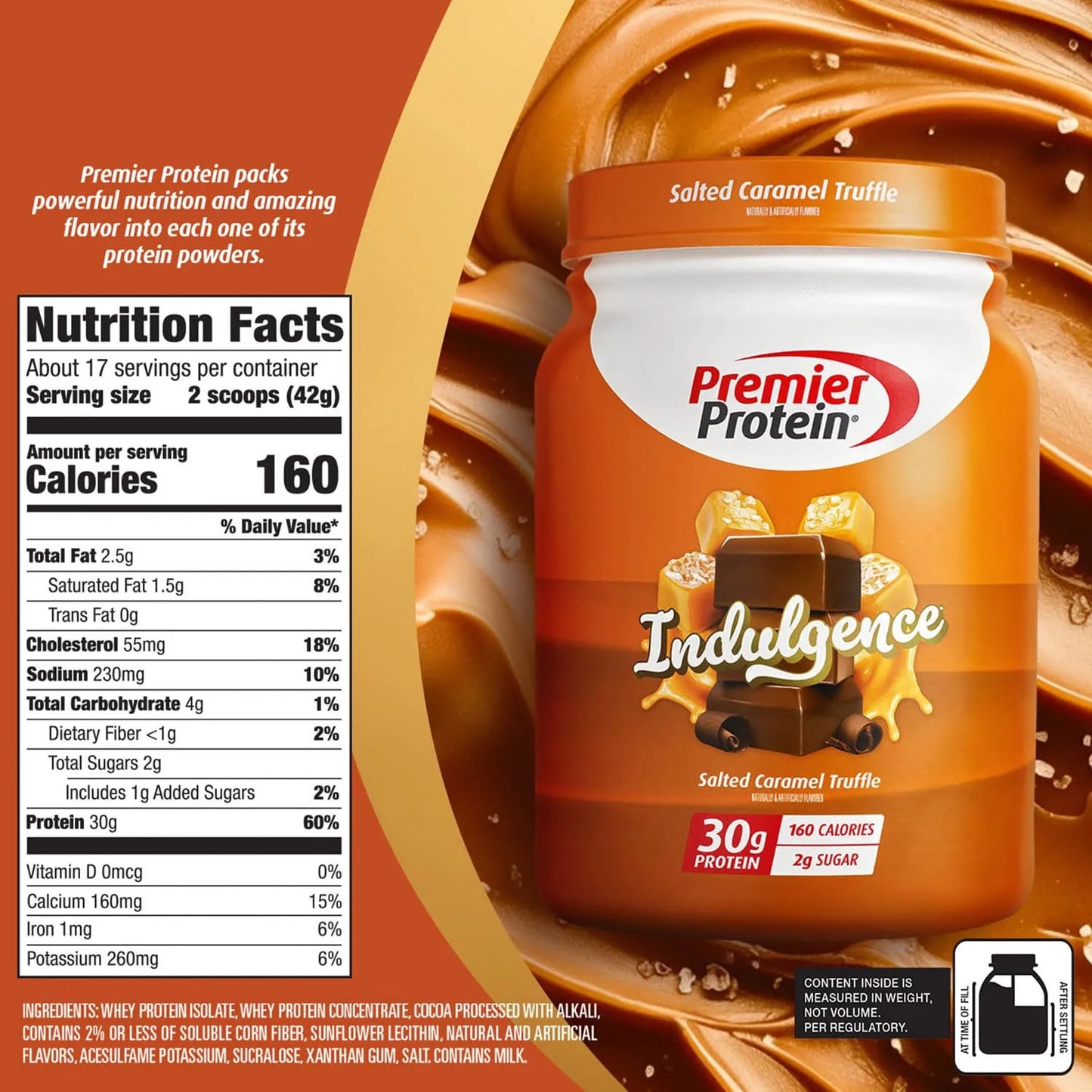 Proteína En Polvo Sabor Trufa De Caramelo Salada 30 Gramos Postre Fitness