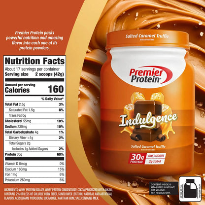 Proteína En Polvo Sabor Trufa De Caramelo Salada 30 Gramos Postre Fitness