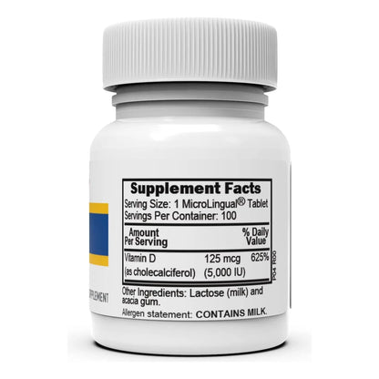 Vitamina D3 Extra Fuerte 5000 Ui 100 Tabletas Disolucion Rapida Calidad Premium
