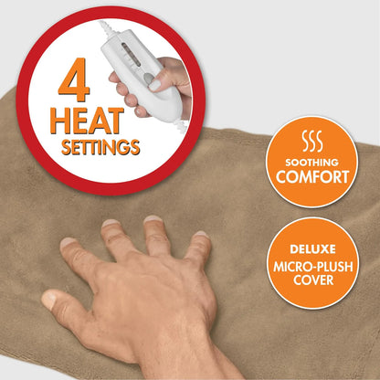 Almohadilla Termica Deluxe Terapia De Calor Humedo Y Seco 4 Ajustes