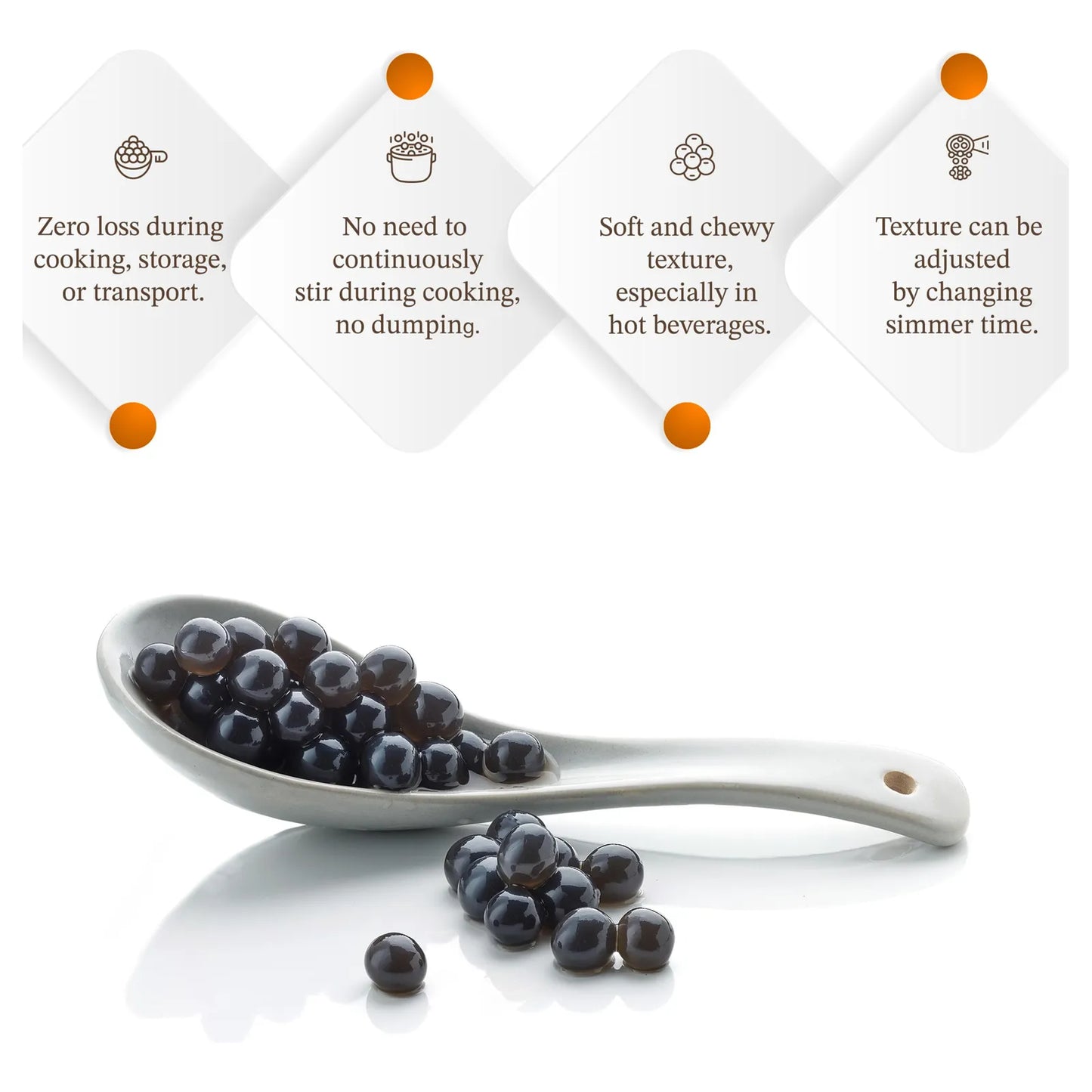 Perlas De Tapioca Negras Premium 400 G Para Postres Y Bebidas