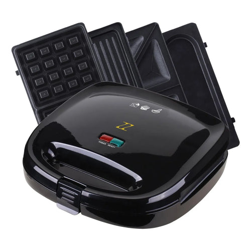 Sandwichera 4 En 1 ZZ S6141A B Para Waffles Tortillas Y Sandwich