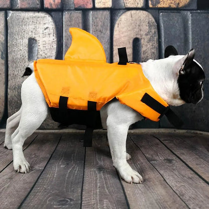 Chaleco Salvavidas Para Perros Ajustable Con Diseño De Tiburón