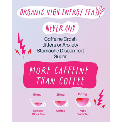 Té Helado Orgánico Alta Energía Kubo Tea 20 Porciones 155 Mg Cafeína