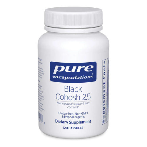 Black Cohosh 2.5 Suplemento Hipoalergénico Para Apoyo Menopáusico 120 Cápsulas