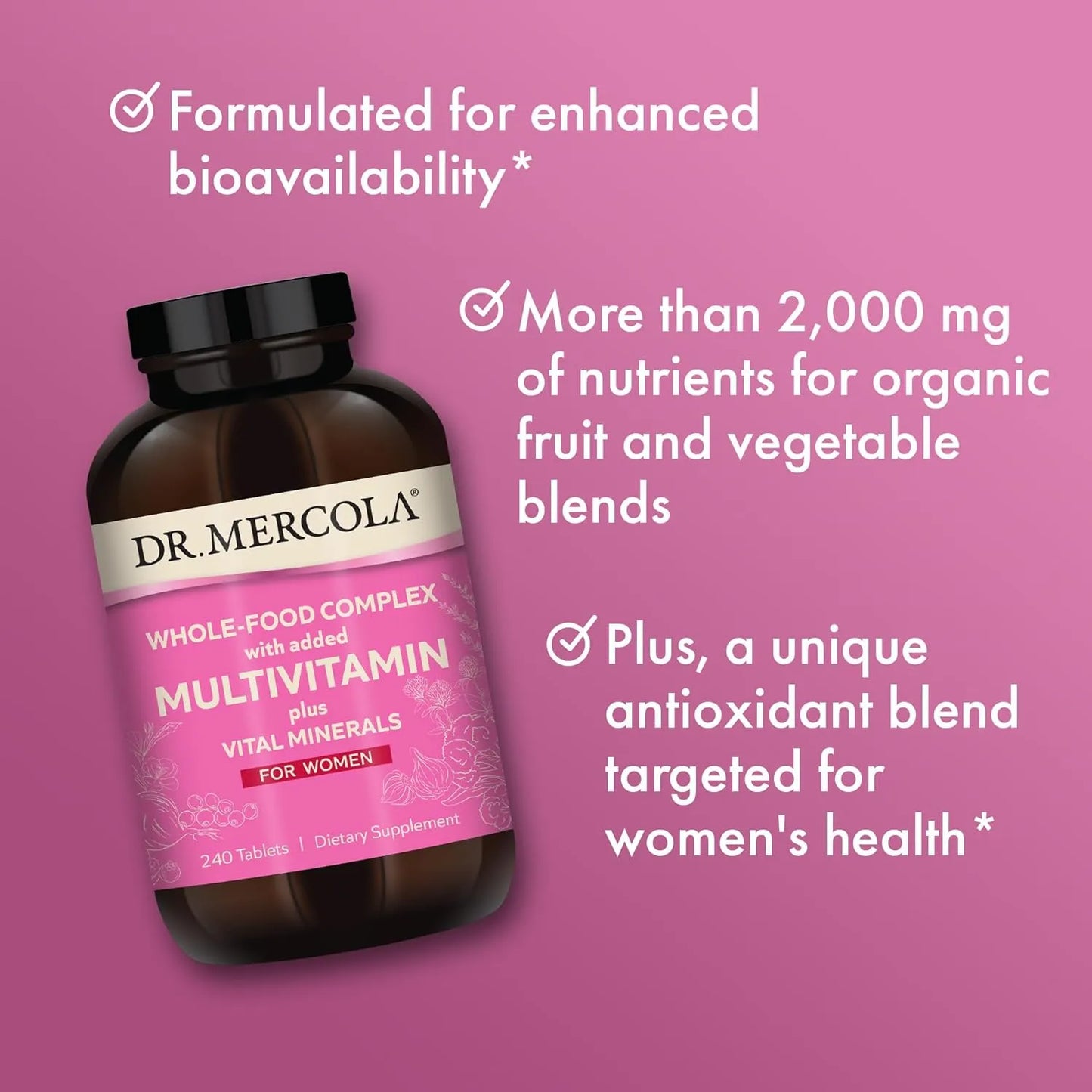 Complejo De Alimentos Integrales Multivitaminico Minerales Dr Mercola 240 Tabletas