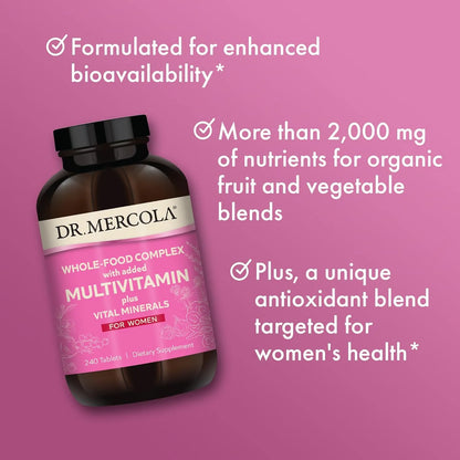 Complejo De Alimentos Integrales Multivitaminico Minerales Dr Mercola 240 Tabletas