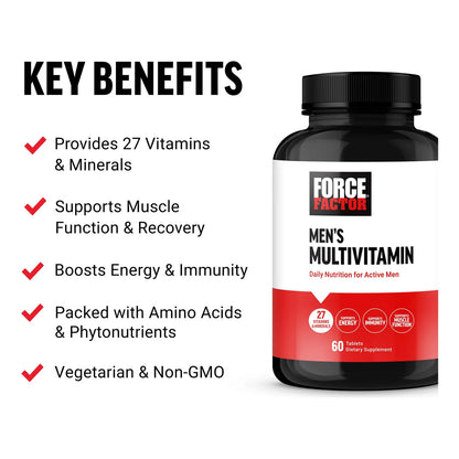 Multivitaminicos Para Hombres Con 27 Vitaminas Minerales Y Aminoacidos Suplemento Energia E Inmunidad 60 Tabletas