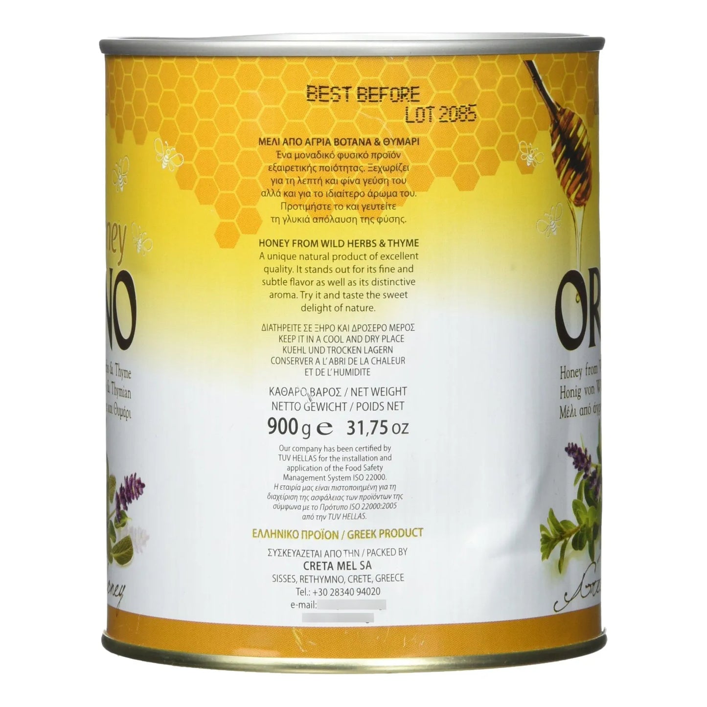 Miel Natural Con Tomillo Y Orino Lata 900 G Importada Estados Unidos
