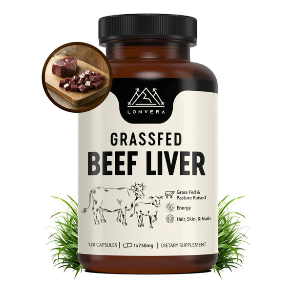 Cápsulas De Hígado De Res Alimentadas Con Pasto 3000 Mg Suplemento Nutricional