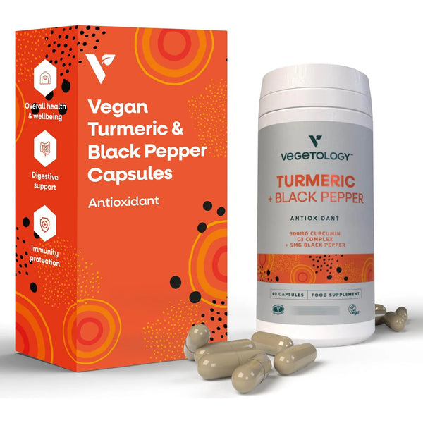 Cápsulas Veganas De Cúrcuma Y Pimienta Negra 60 Unidades Suplemento Antioxidante