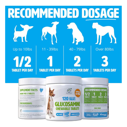 Golosinas Masticables De Glucosamina Para Perros Con Condroitina Y MSM - 120 Unidades