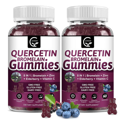 Gomitas De Quercetina 2378 Mg Con Bromelina Y Saúco Extracto Refuerzo Inmunológico