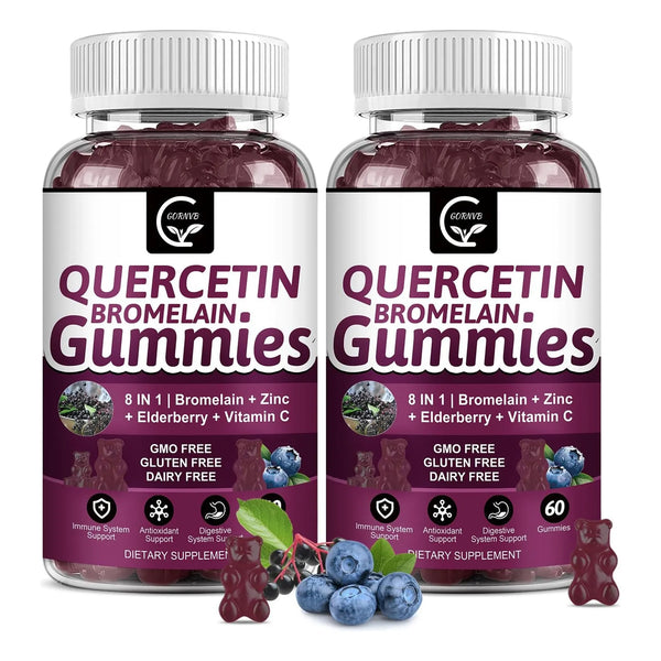 Gomitas De Quercetina 2378 Mg Con Bromelina Y Saúco Extracto Refuerzo Inmunológico