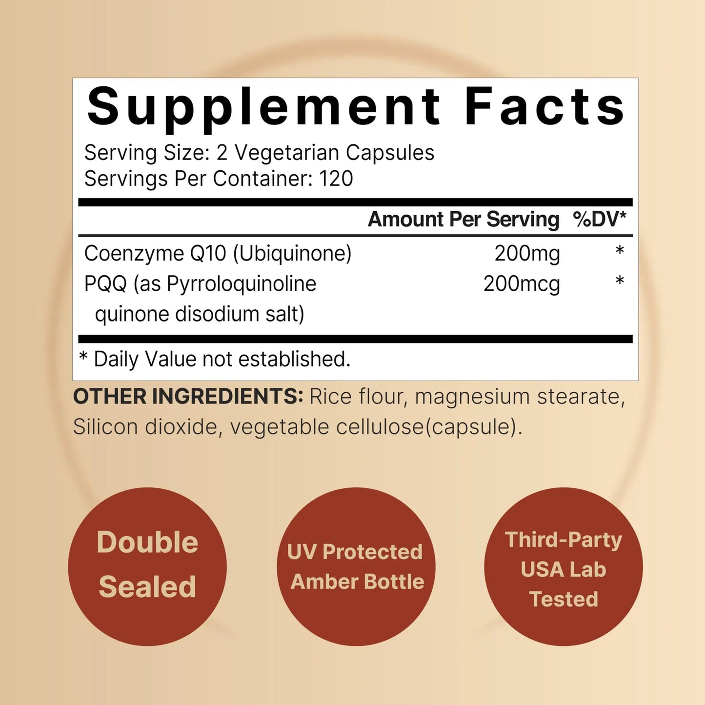 Coq10 Ubiquinona 200 Mg Con Pqq 240 Cápsulas Vegetales Alta Absorción