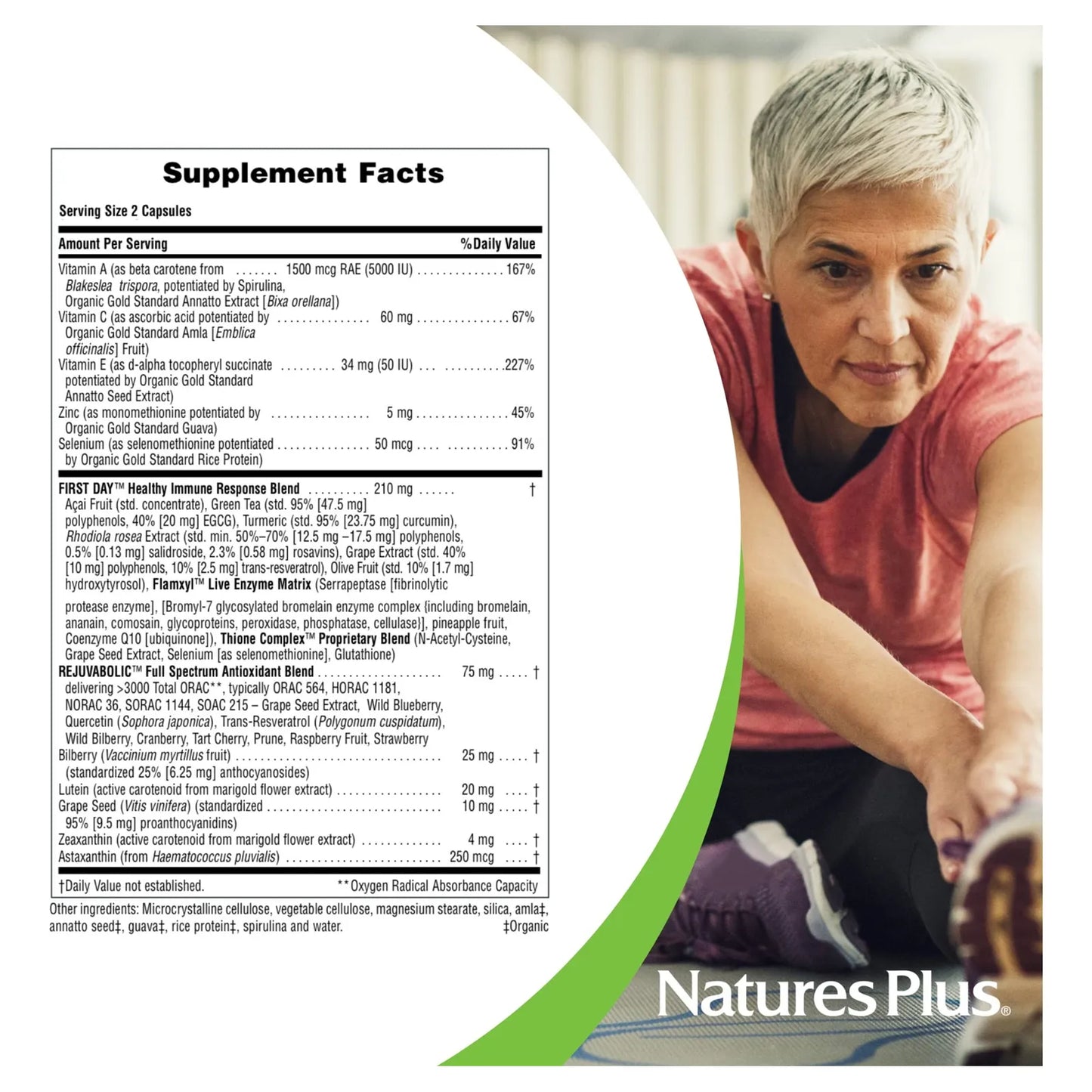 Natures Plus AgeLoss Soporte Ocular Con Luteina Astaxantina Zeaxantina 60 Capsulas Vegetariano Sin Gluten