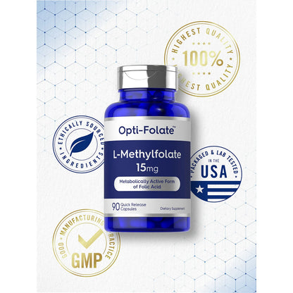 L Metilfolato 15 Mg 90 Cápsulas Potencia Máxima Forma Activa 5 MTHF