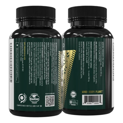 Aceite Omega 3 DHA Vegano Premium Botella Compostable 220mg Por Capsula Suministro 6 Meses