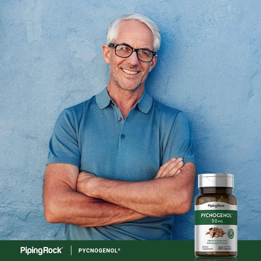 Extracto De Pycnogenol 50 Mg 60 Cápsulas Corteza De Pino Marítimo Antioxidante Puro