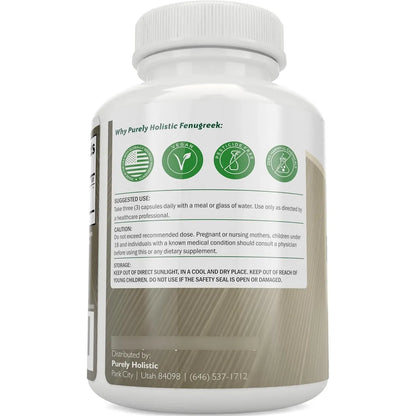 Capsulas De Fenogreco 3600 Mg 365 Unidades Extracto Concentrado Vegano Sin Omg