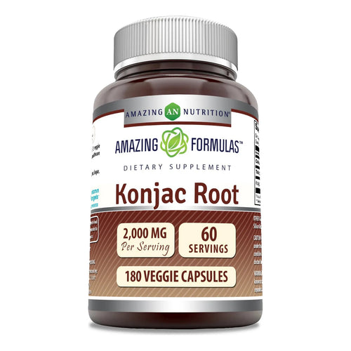 Suplemento De Raíz De Konjac 2000 Mg 180 Cápsulas Vegetales Sin OMG Sin Gluten