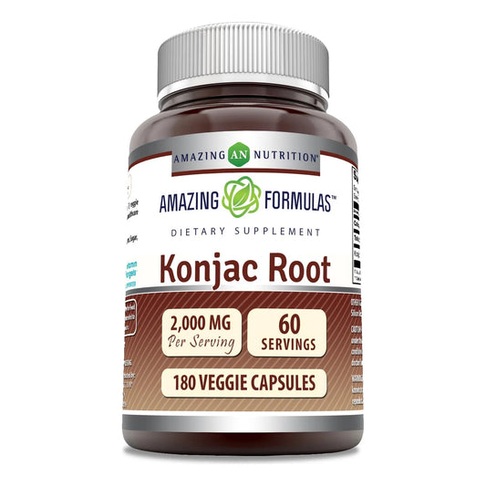 Suplemento De Raíz De Konjac 2000 Mg 180 Cápsulas Vegetales Sin OMG Sin Gluten