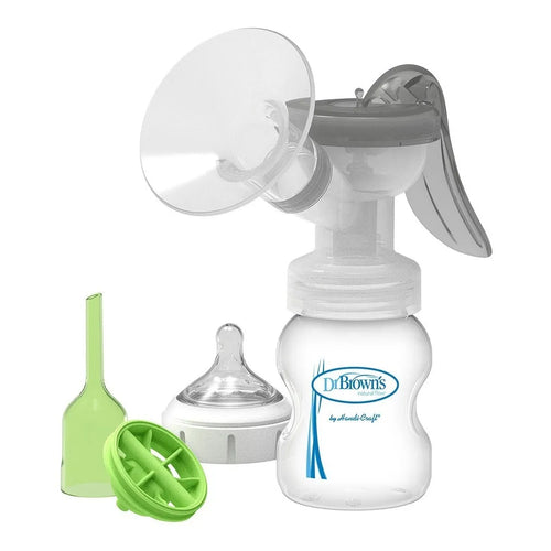 Extractor Manual Dr Browns Con Protector Silicona SoftShape Bombeo Silencioso Y Eficaz