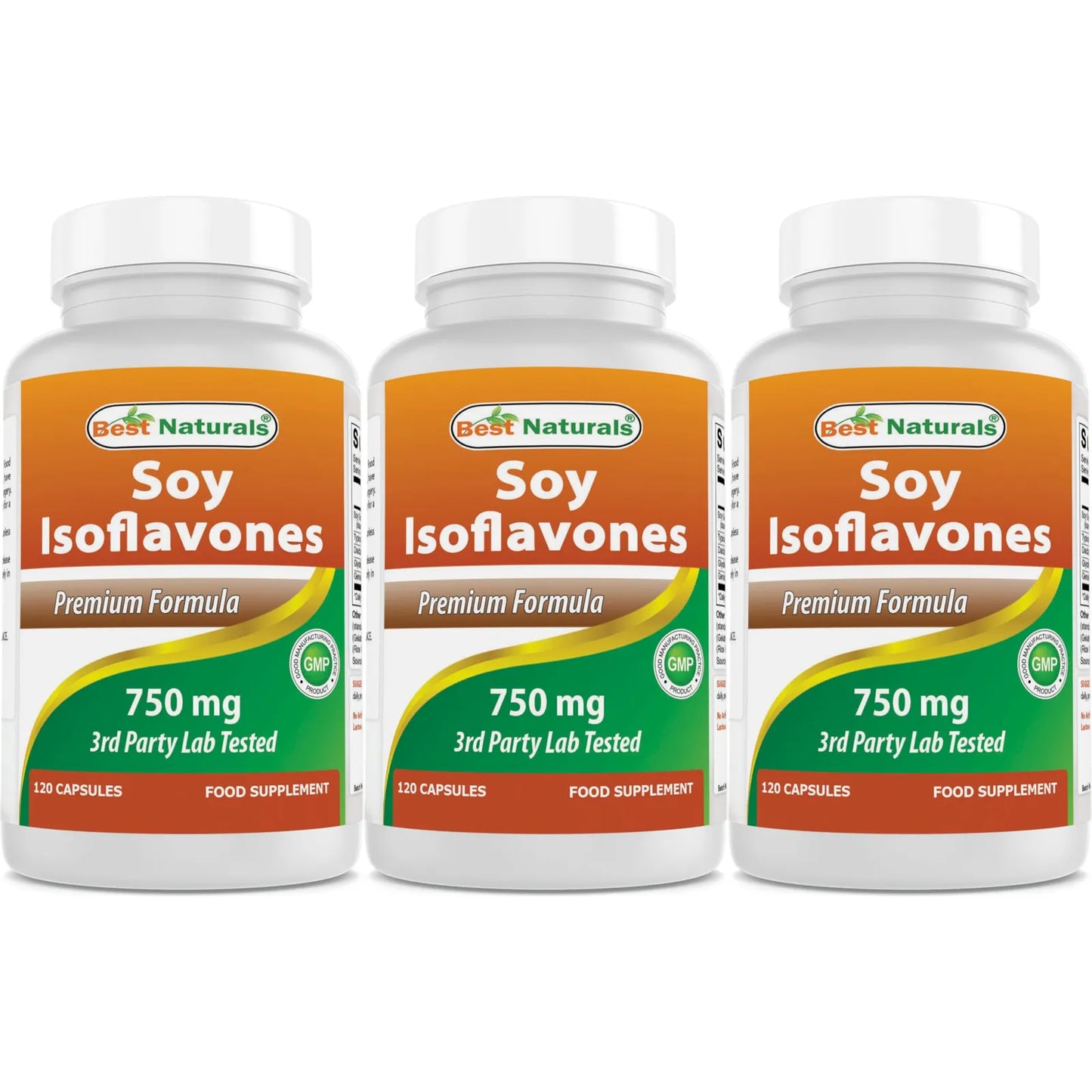 Isoflavonas De Soja 750 Mg 120 Cápsulas Paquete De 3 Puro Y Potente