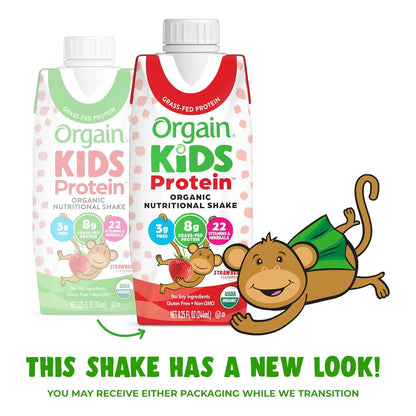 Batido Nutricional Orgánico Para Niños Sabor Fresa Orgain Kids 8.25 Oz Paquete De 12