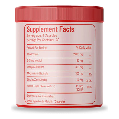 Cápsulas Multivitamínicas De Inositol 2000 Mg Mioinositol Y 50 Mg DChiro Inositol 40 1 Para Salud Femenina 120 Cápsulas
