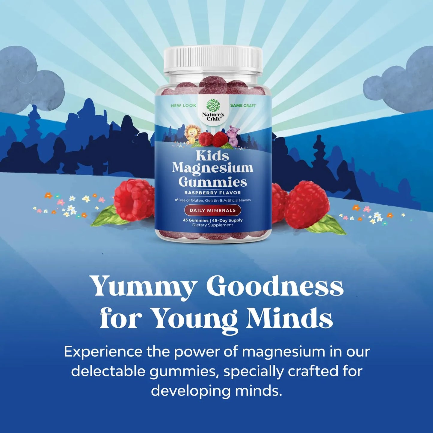 Gomitas Relajantes De Magnesio Para Niños Sabor Delicioso 85 Mg Por Porción