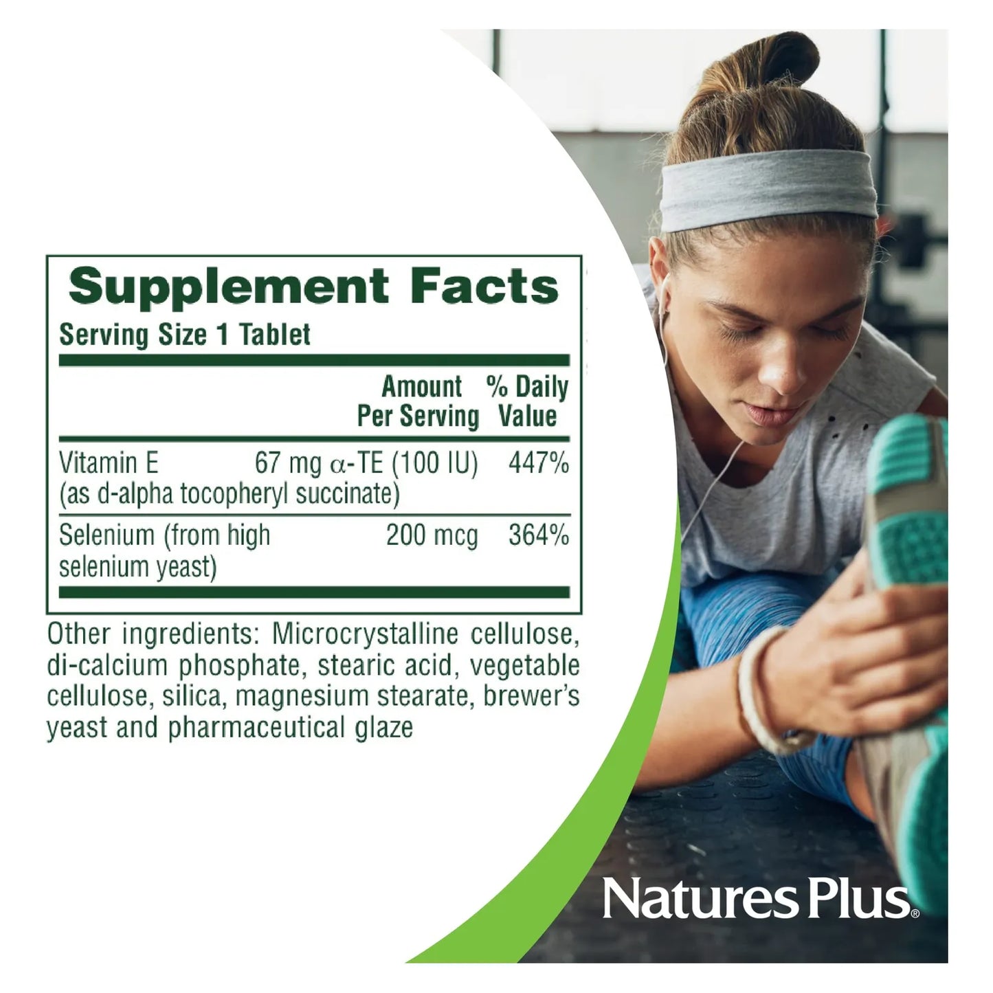NaturesPlus Super Selenio Complejo 200 Mcg 90 Tabletas Vegetarianas Con Vitamina E Antioxidante Sin Gluten