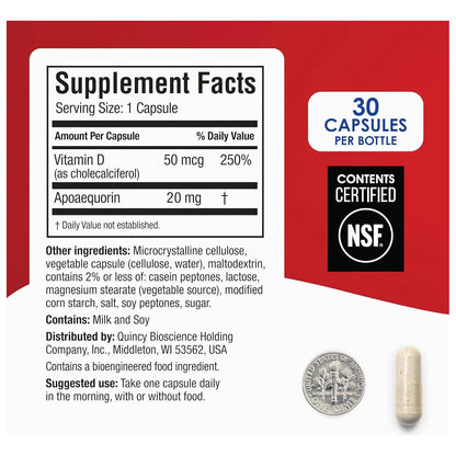 Prevagen Extra Strength 20 Mg 30 Capsulas Pack Doble Con Apoequorina Y Vitamina D