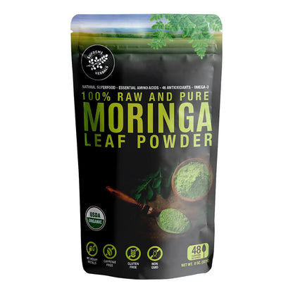 Polvo De Hoja De Moringa Cruda Orgánica Superalimento Natural Con Aminoácidos Y Omega 3