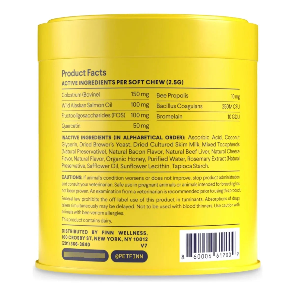 Finn Alergia Y Picazón Para Perros 90 Masticables Suaves Con Probióticos Alivio Natural