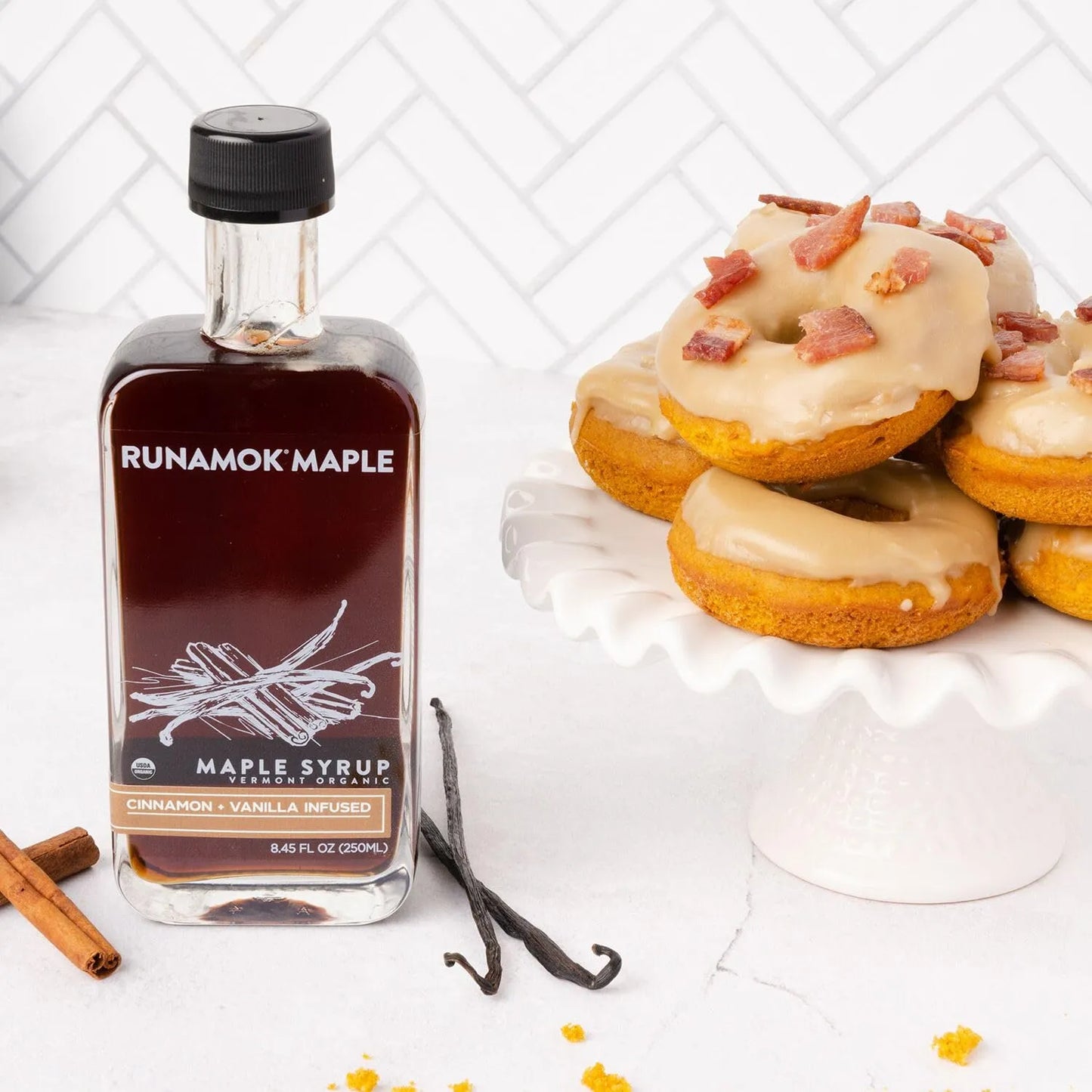 Jarabe De Arce Orgánico Premium 355 Ml Puro Con Canela Y Vainilla