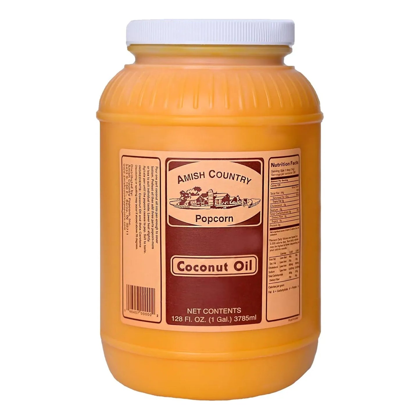 Aceite De Coco Para Palomitas Amish Country 3.8 L 100% Natural Sin OMG Y Sin Gluten