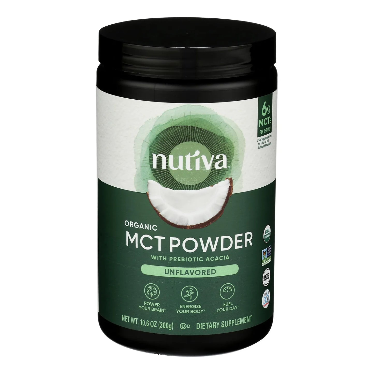 Polvo Orgánico MCT Con Fibra De Acacia Prebiótica 300 Gramos Energía Keto Y Paleo