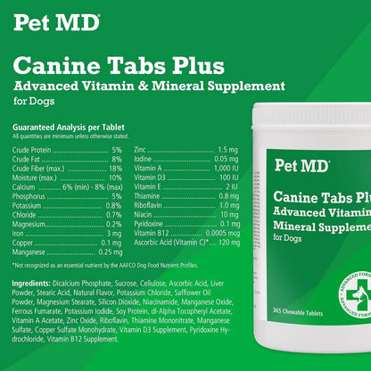 Multivitaminas Avanzadas Para Perros 365 Tabletas Masticables Sabor Hígado