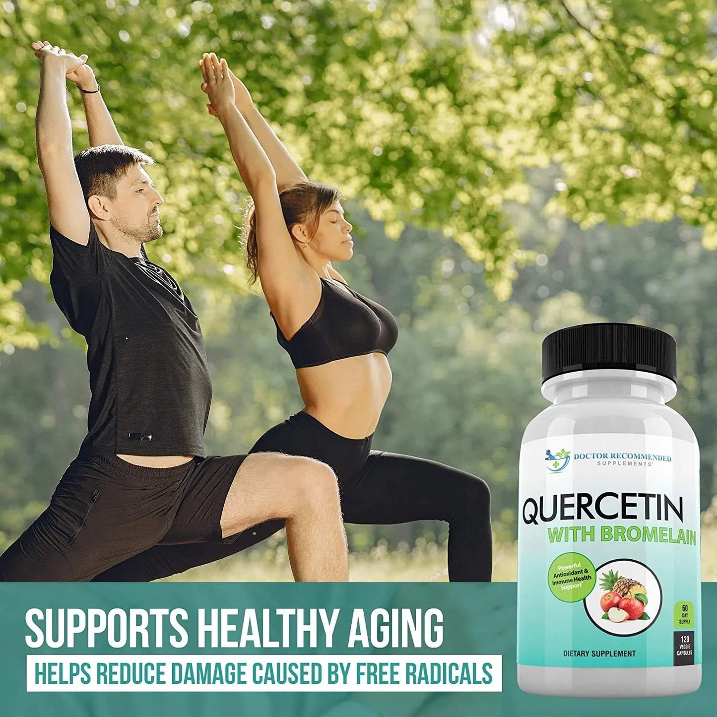 Quercetina 800mg Con Bromelina 165mg 120 Cápsulas Veganas Suplemento Antioxidante
