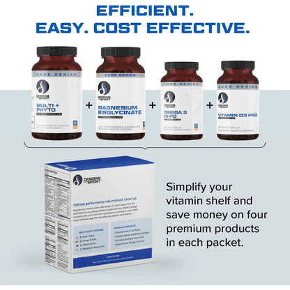 Paquete Energía Deportiva Multivitaminas Omega 3 Magnesio Certificado NSF