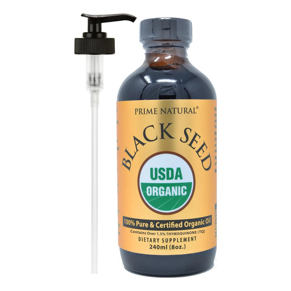 Aceite De Semilla Negra Orgánico 237ml Alto En Timo Prensado En Frío USDA