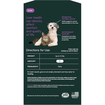 Tabletas Sam E Con Glutation Para Perros Y Gatos Apoyo Hepatico VetriScience