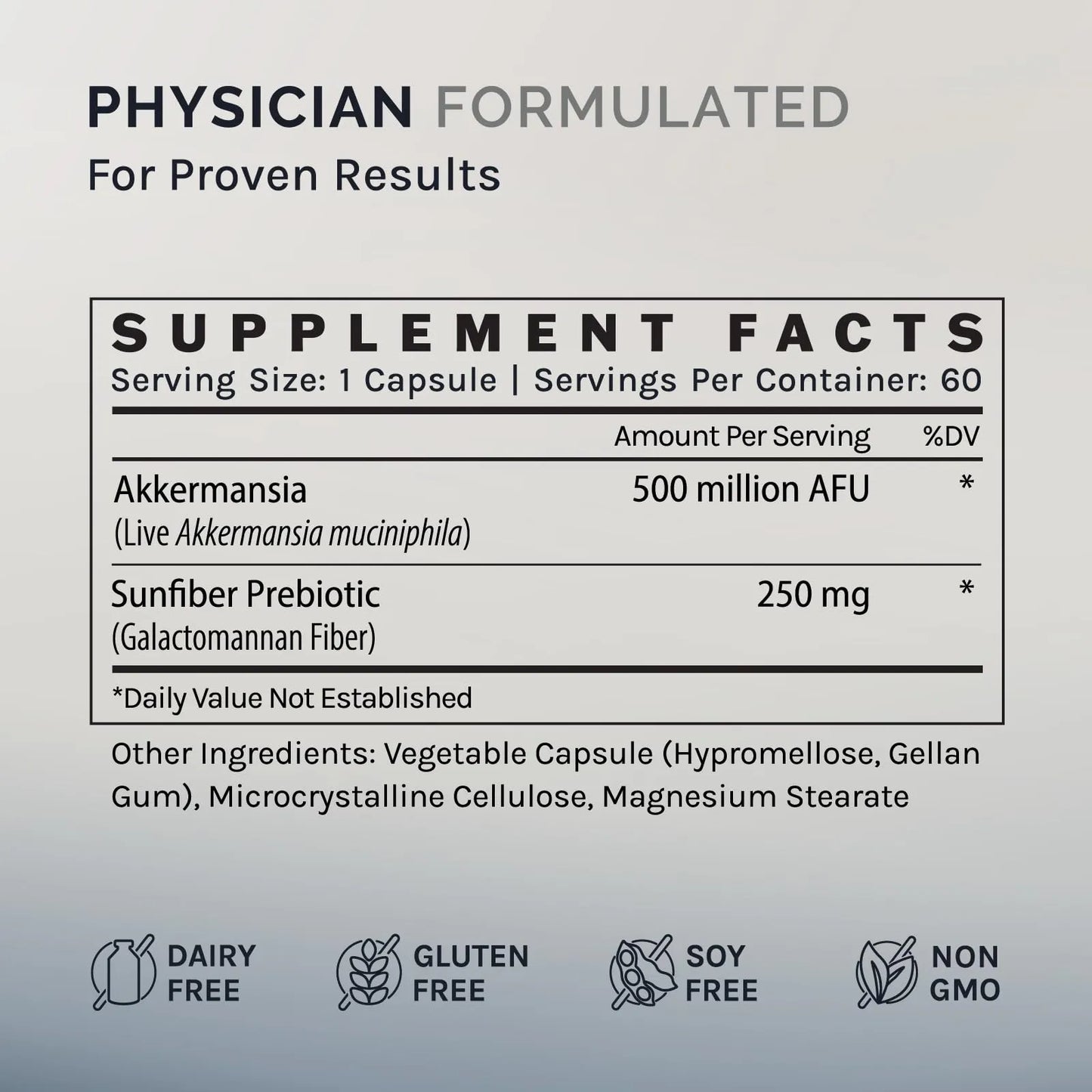 Akkermansia Muciniphila 60 Capsulas Probiótico Con Fibra Prebiótica Salud Intestinal