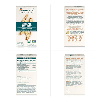 Raiz De Regaliz Organica 60 Capsulas Apoyo Digestivo Acidez Himalaya