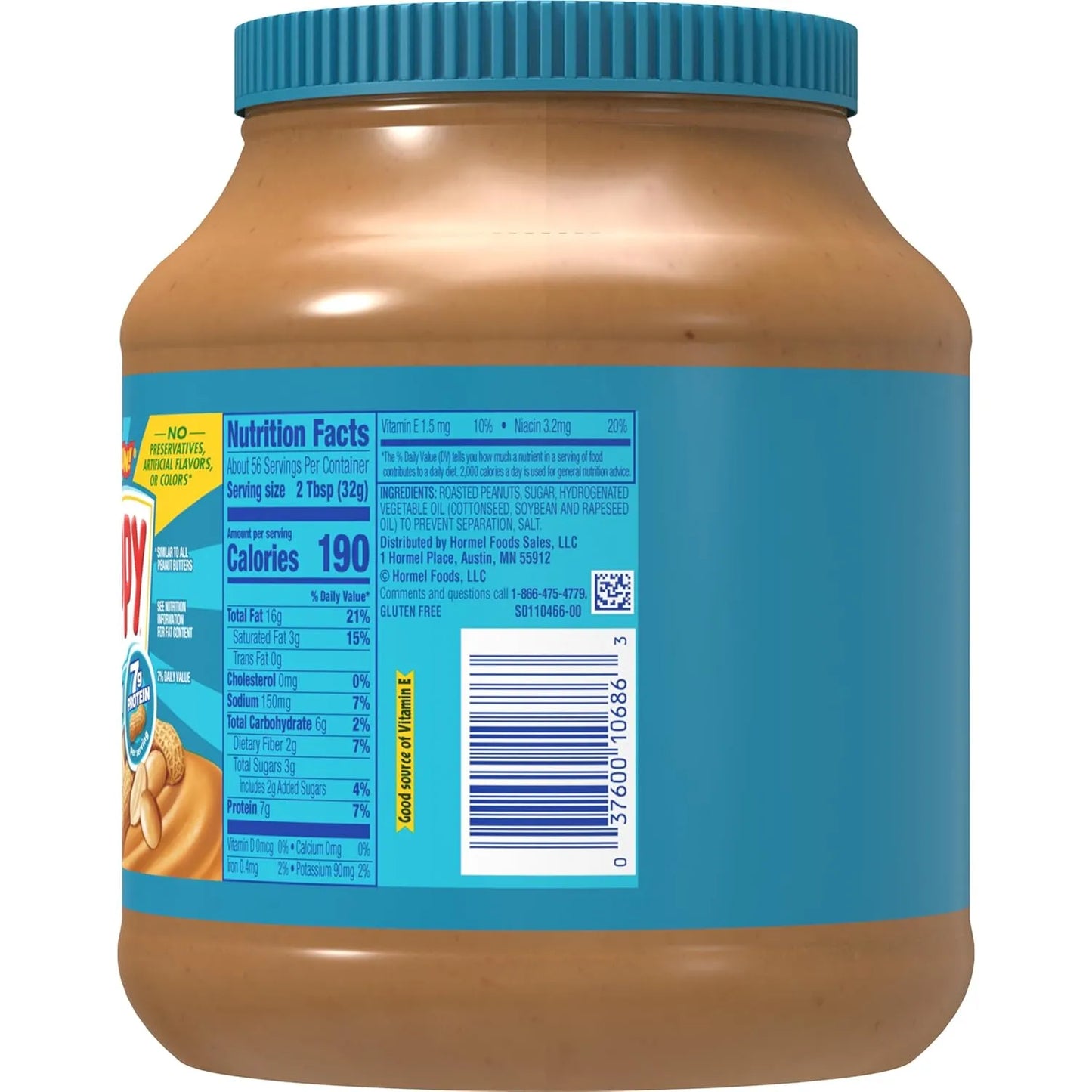 Manteca De Mani Cremosa Sin Azucar Skippy 454g Extra Cremosa Importada