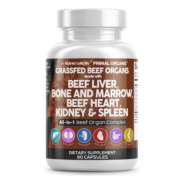 Capsulas De Higado De Res Alimentado Con Pasto 3000 Mg Suplemento Organico Premium