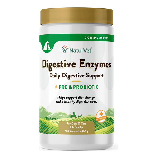 Enzimas Digestivas Con Probióticos Y Prebióticos Para Perros Y Gatos 1 Lb Polvo